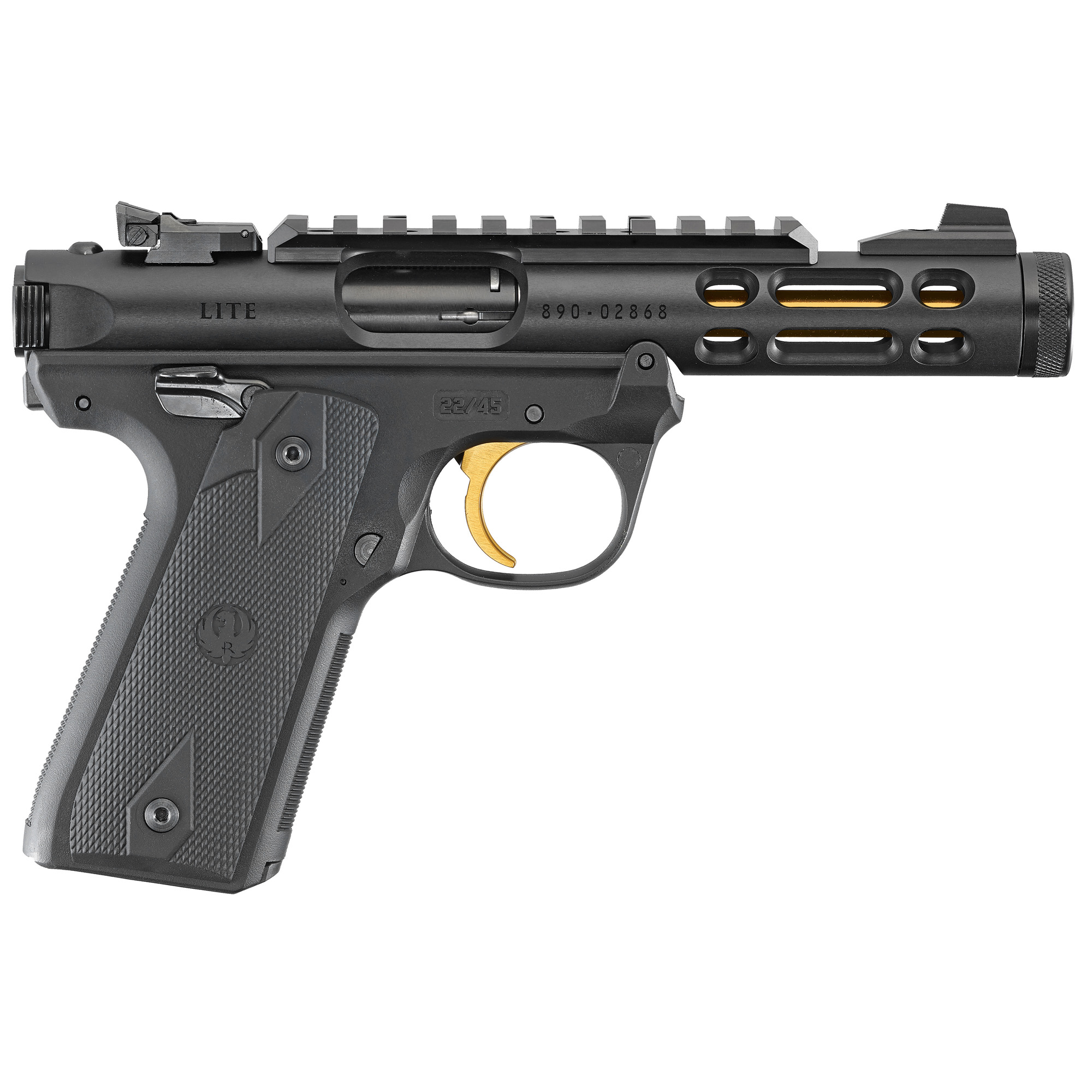 Ruger Mark IV 22/45 LITE Black & Gold Threaded Barrel 22LR